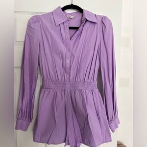 Main Strip Lavender Purple Long-Sleeve Romper